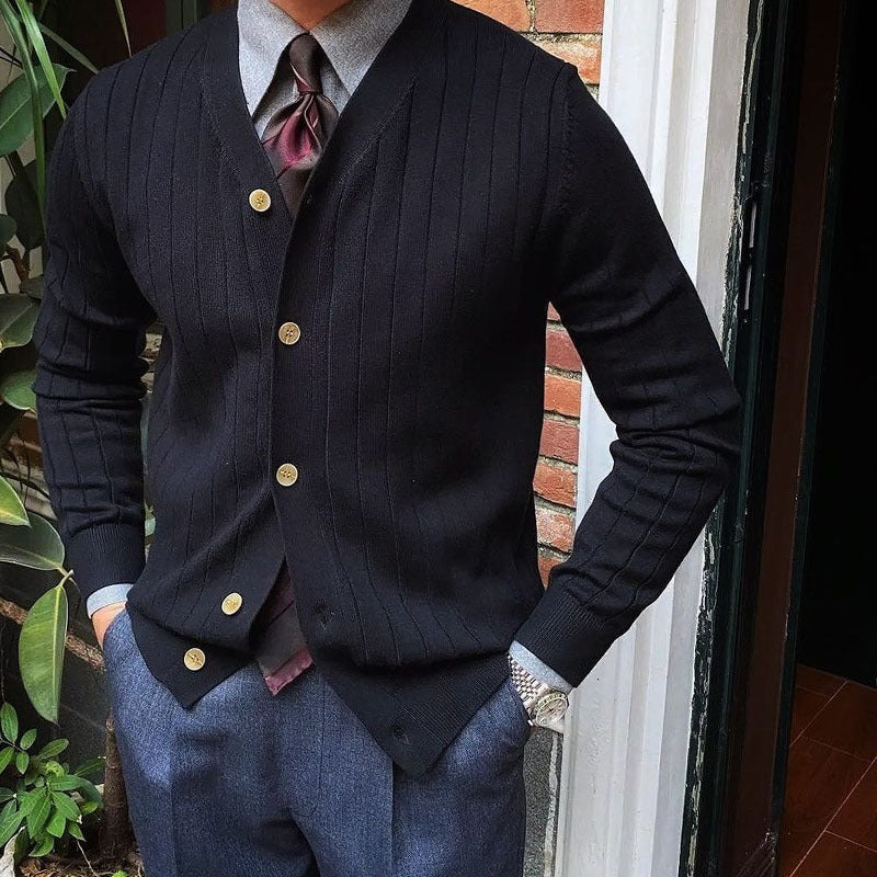 The Savile Row Ribbed Cardigan