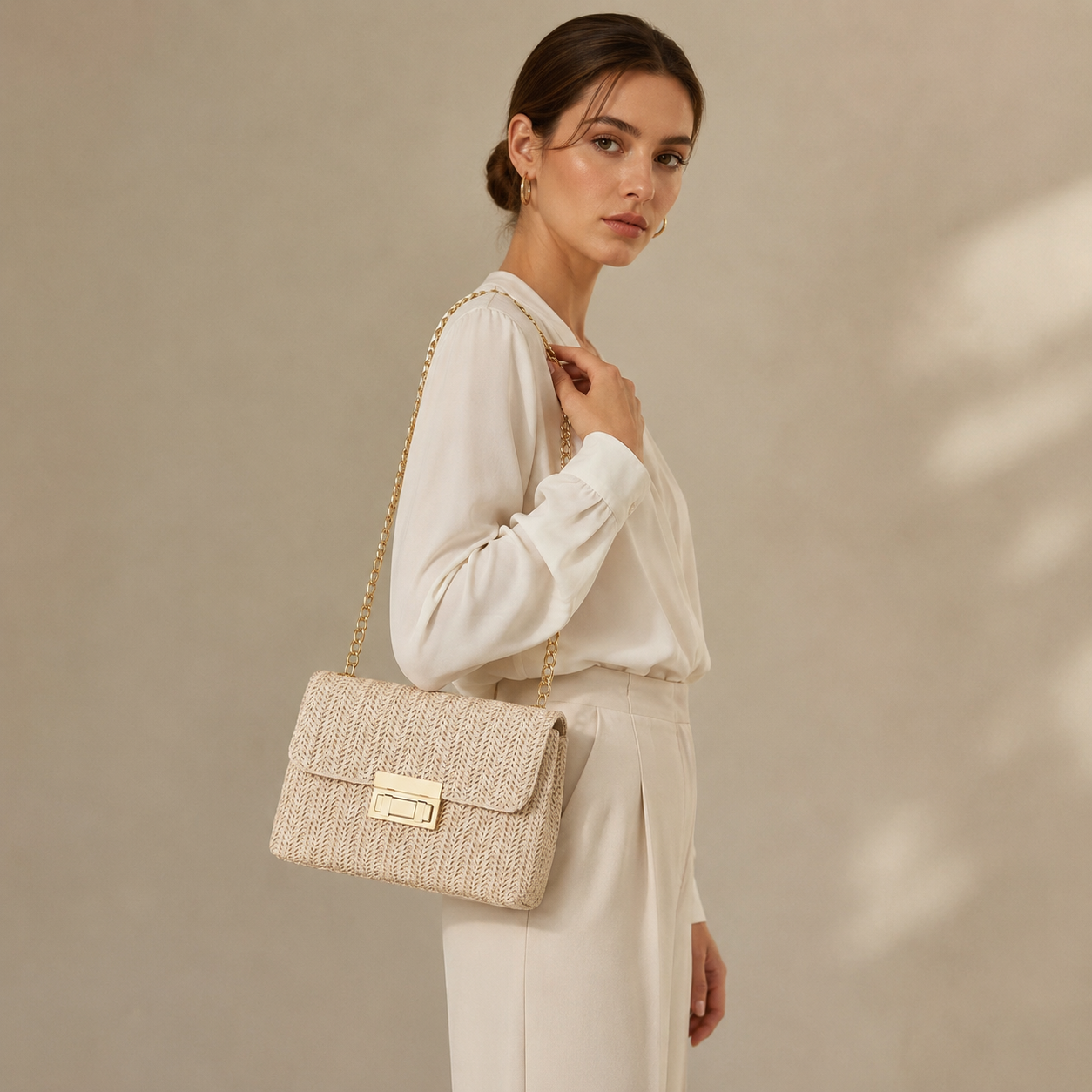 The Capri Woven Shoulder Bag