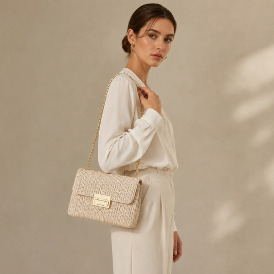 The Capri Woven Shoulder Bag