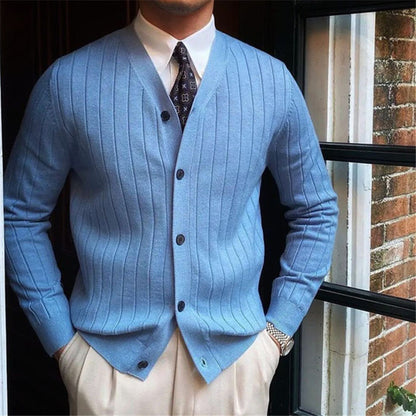 The Savile Row Ribbed Cardigan