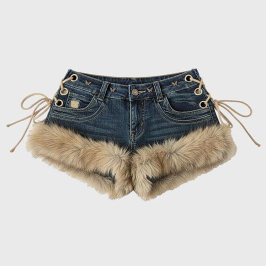 The Aspen Fur-Trim Shorts