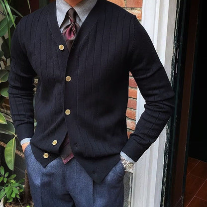 The Savile Row Ribbed Cardigan